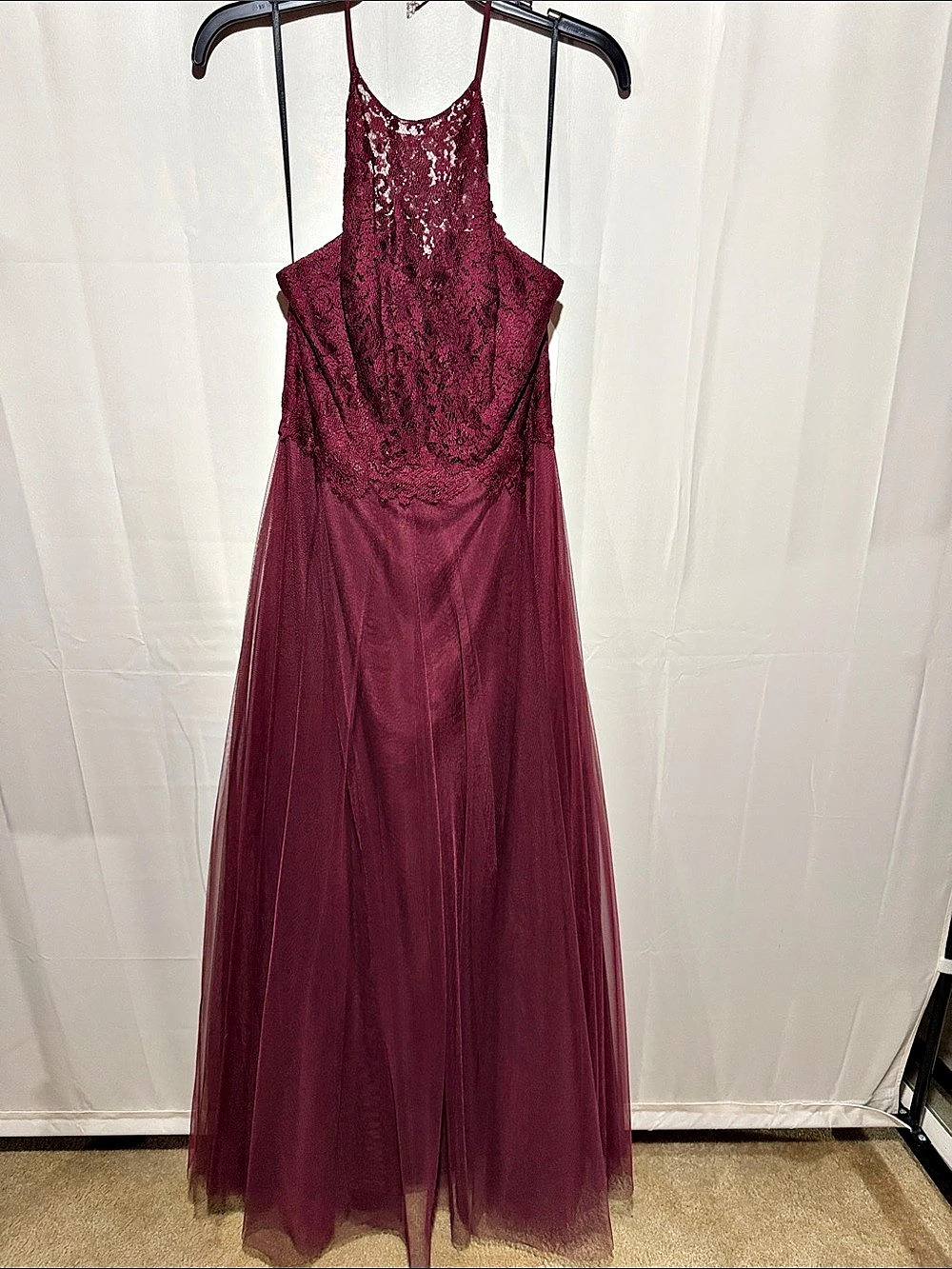Watters & Watters Lace Maxi Dress in Maroon/burgundy Size 8 NWT